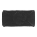 Dettaglio della fascia per neonati in nylon nero morbido con un nodo a fiore delicato - Nero