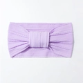 Detailed knit texture of light purple nylon baby headband with jacquard knot design - Purple