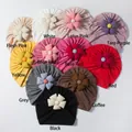 Vista dall'alto di turbanti morbidi per neonati con fiori in 11 diversi colori - Pacchetto Colori Misti