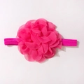 Bright peach chiffon flower headband for babies with comfortable elastic fabric band - Rose Red