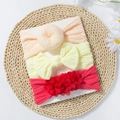 Lot de 3 bandeaux pour bébé avec nœuds et fleurs 3D sur fond en paille tressée - Lot de 3 / Mixte H
