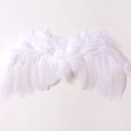 Detalle de alas de ángel de plumas blancas para accesorios de fotografía de bebés recién nacidos - Blanco