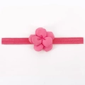 Fascia per capelli rosa con fiori per neonati in tessuto a costine elastico e morbidi petali chiffon - Rosso anguria