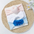 Lot de 3 bandeaux pour bébé avec nœuds et fleurs 3D sur un tissu élastique texturé - Lot de 3 / Multicolore F