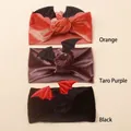 Velvet Halloween bat headbands for babies in orange, purple and black colors - Mixed Colors