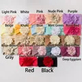 Détail de 22 coloris de bandeaux bébé extensibles avec de grandes fleurs en tissu faites main - 22 Couleurs Mixte