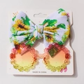 Baby sunflower bow headband and floral round sunglasses set with gradient lenses - Mustard Yellow (Sunflower Pattern)