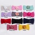 Collection of knit baby headbands in 11 colors featuring layered 3D fabric flowers - Mixed Colors Pack