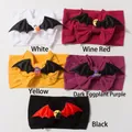 Detail of baby Halloween headbands featuring bat wings, ghosts and pumpkin motifs - 5 Colors Mixed