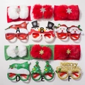 Macro shot of festive Christmas baby headbands and decorative glittery glasses frames - Mixed 6 Colors