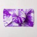 Purple tie-dye baby nylon headband with 3D donut knot design and high-stretch texture - Purple