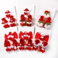 Christmas baby headband and socks set with Santa Claus and reindeer 3D character dolls - Mixed Christmas Styles