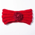 Fascia per neonati in maglia con fiore 3D rosso per un caldo comfort invernale - Rosso