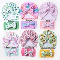 Six ensembles de bonnets pour bébés et bandeaux à nœuds aux motifs variés en maille gaufrée - Style Motifs Mixtes