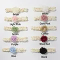 Vue détaillée de bandeaux bébé en dentelle de dix couleurs avec fleurs en tissu élégantes - 10 Couleurs Mixtes