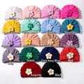 Griglia a matrice con diciotto colori di cappelli a turbante in maglia per neonati - 18 Colori Assortiti