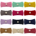 12-pack of soft knitted baby headbands with pearl flower accents in various colors - 12 Colors Mixed