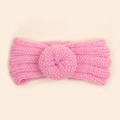Diadema de punto para bebé en color rosa brillante con detalle de donut de lana - Rosa