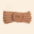 Bandeau hivernal en tricot pour bébé couleur kaki, serre-tête chaud en maille donut - Café