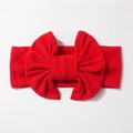 Diadema elástica acanalada para bebé con lazo rojo grande para el pelo infantil - Rojo