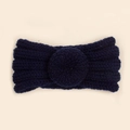 Bandeau tricoté bleu marine pour bébé avec nœud donut pour l'hiver et la chaleur - Bleu Marine