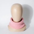 Cuello de punto rosa para bebé con tejido de nido d'abeja grueso para invierno - Brote de Nieve