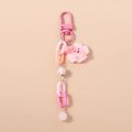 Detailed view of pink star cloud phone chain with pastel chunky links and resin charms - Star Cloud Keychain