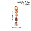 Detail of colorful beaded keychain with rainbow cylinder beads and orange clasp - Rainbow Cylindrical Bead String (Round Turquoise)