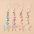 Schicke Schmetterlings-Perlen-Handykette Set mit holografischen Sternperlen und Haken - 4-Teiliges Perlen Schmetterling Handyketten Set