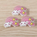 Cute cartoon rainbow and cloud resin charms for DIY jewelry and hair accessory making - 15 Pcs Pack / Magenta (YQ460meihong)