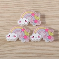 Close-up of resin rainbow pendants with clouds and stars for DIY jewelry crafting - Pink (YQ460fense)