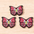 Three-piece black butterfly DIY charms with colorful patterns for jewelry making - 10 Pieces Pack / Red