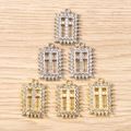 Geometric cross pendants with pearls and crystals in gold and silver plating - Multicolor
