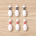 Lot de six pendentifs quilles de bowling en alliage blanc pour la création de bijoux DIY - Quille de Bowling / Lot de 10 / Multicolore