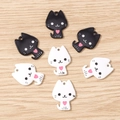 Set di graziosi ciondoli a gatto in smalto bianco e nero per la creazione di gioielli - Multicolore