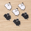 Lot de 6 breloques fantômes en alliage pour la création de bijoux d'Halloween et bricolage - Lot de 10 / Multicolore