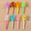 Lot de pendentifs sucettes dinosaures colorés en résine avec boucles pour création de bijoux - Lot de 10 / Rose vif