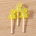 Trois pendentifs sucette dinosaure en résine jaune avec paillettes pour bijoux DIY - Lot de 10 / Jaune Clair