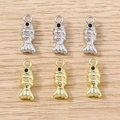 Pendentifs de poisson en or et argent pour la création de bijoux et colliers - 5 Pièces / Poisson Rouge Mixte