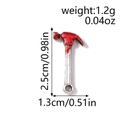 Halloween bloody hammer pendant in silver and red alloy with ring for DIY jewelry making - Hammer