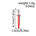 Macro detail of blood-stained saw pendant with precise dimensions 4.1cm and 1.4g weight - Dagger