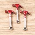 Detailed view of silver claw hammer pendants with splattered red blood stains - 10 Pieces Pack / Hammer Shape