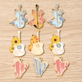 Colorful enamel musical instrument pendants including violin guitar and harp charms - 10 Pieces Pack / Mixed Musical Instruments