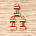 Detailed macro view of creative enamel barbell pendants for DIY jewelry and bracelets - Barbell Shape / 10 Pieces Pack