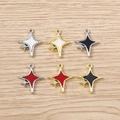 Pendentifs étoiles avec strass en finitions or et argent pour bijoux DIY - 5 Pièces / Connecteur Double Étoile Couleurs Mélangées