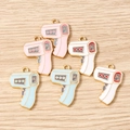 DIY colorful thermometer gun charms in white, pink and blue for jewelry making - 10 Pieces Pack / Multicolor