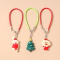 Three-piece Christmas phone charm set featuring snowman, tree, and Santa Claus ornaments - Christmas Tree Snowman And Santa Claus (1854)