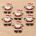 Lot de six breloques Père Noël plates pour la fabrication de bijoux DIY et Noël décor - Père Noël / Lot de 10