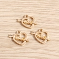 Gold heart-shaped 'LOVE' arrow pendants for DIY jewelry making and necklaces - 50 Pieces / Gold