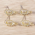 Ciondoli per orecchini ovali dorati con strass bianchi per gioielli fai da te - Forma Ovale (Oro)